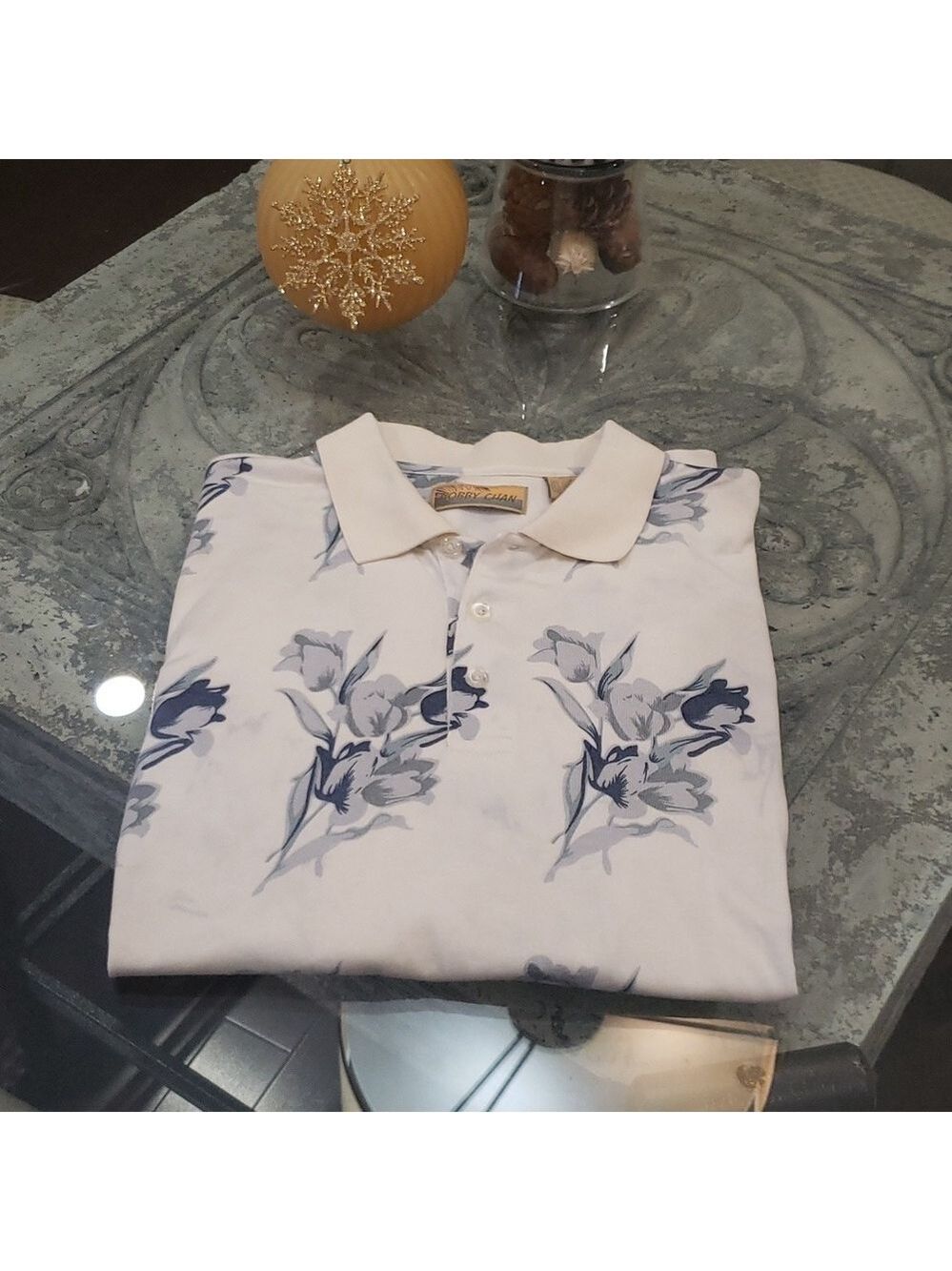 BOBBY CHAN SILK HAWAIIAN POLO SHIRT LARGE LIKE NEW